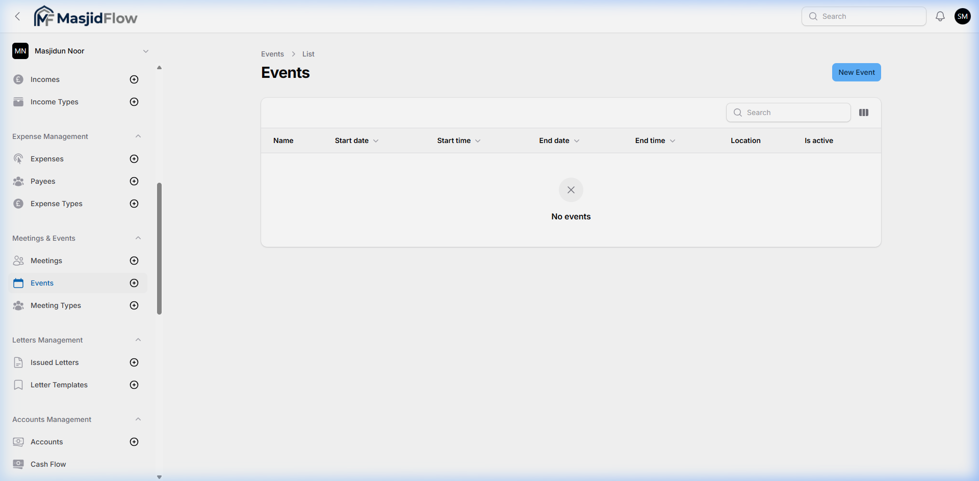 Events List