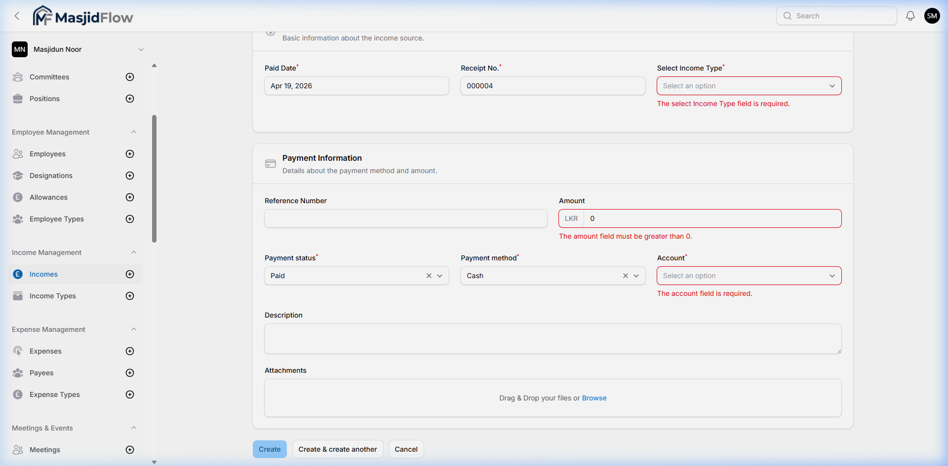 Income Validation